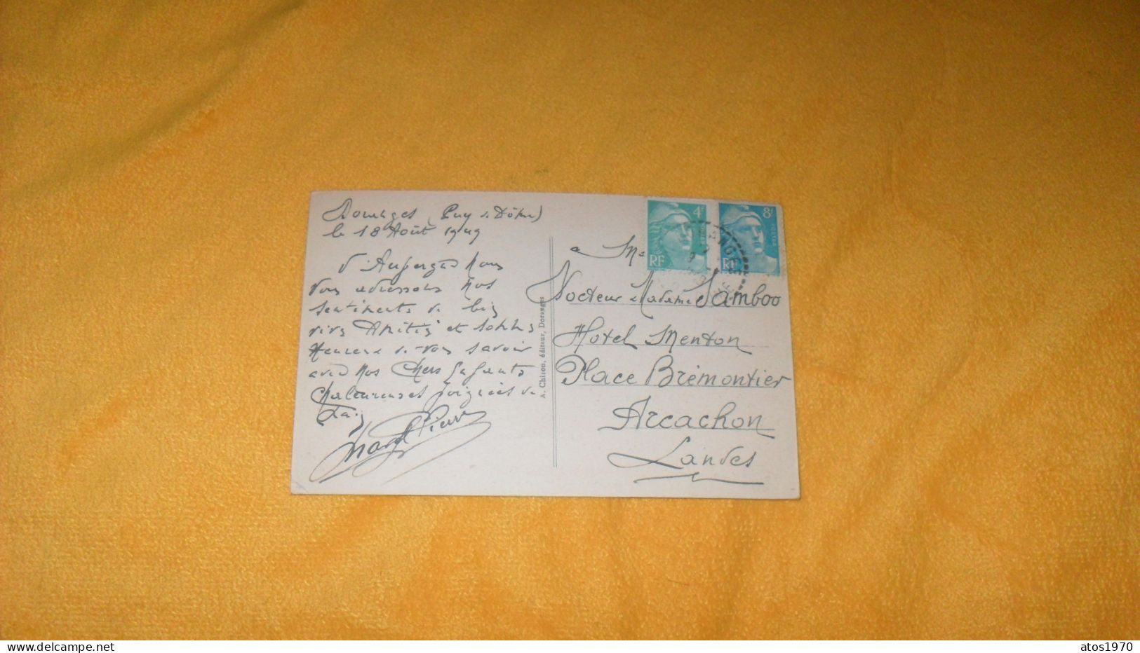 CARTE POSTALE ANCIENNE CIRCULEE DE 1949../ ST BONNET LE BOURG.- VUE GENERALE...CACHET + TIMBRES - Autres & Non Classés