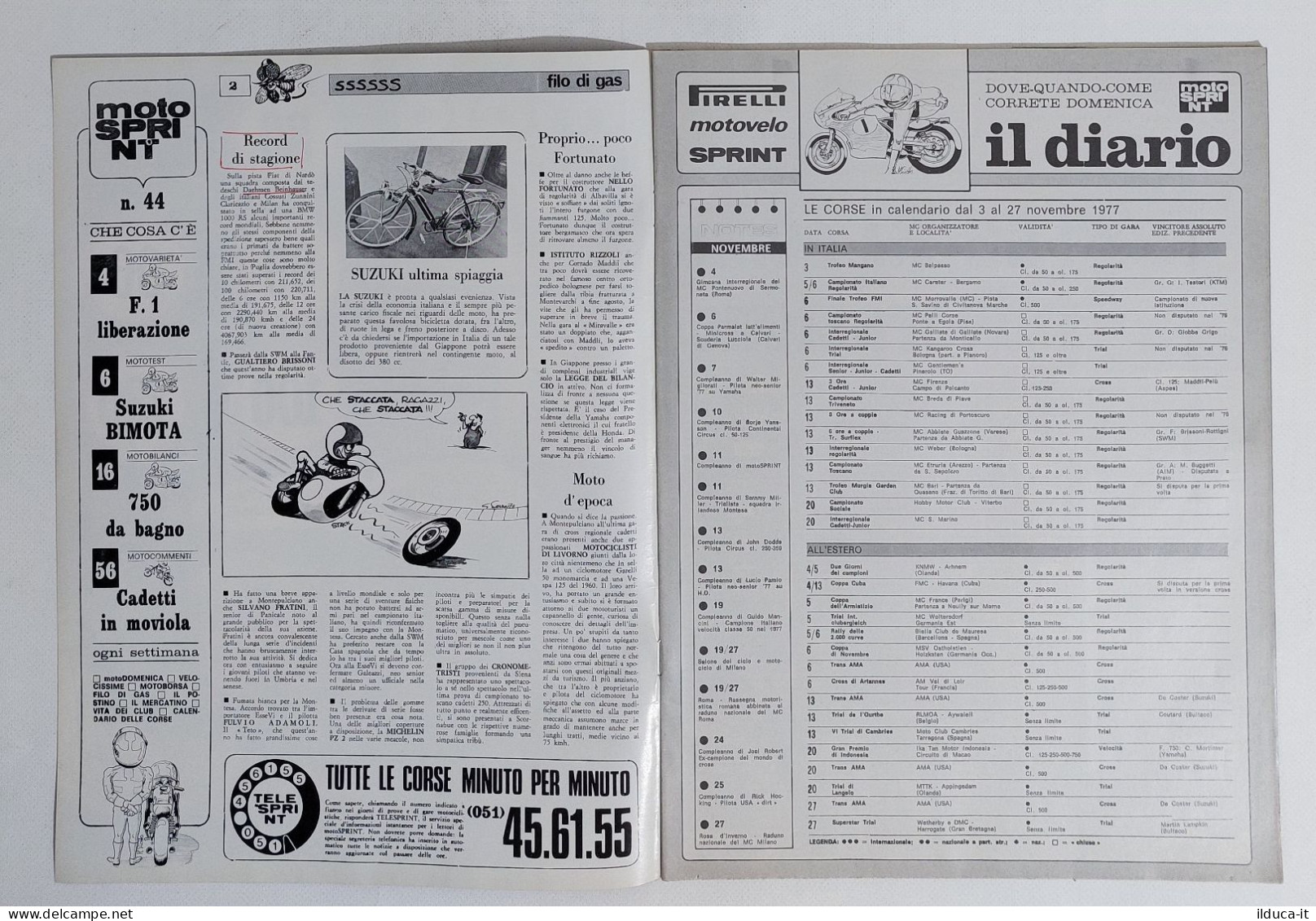 44702 Motosprint 1977 A. II N. 44 - Suzuki Bimota - NO INSERTO - Engines