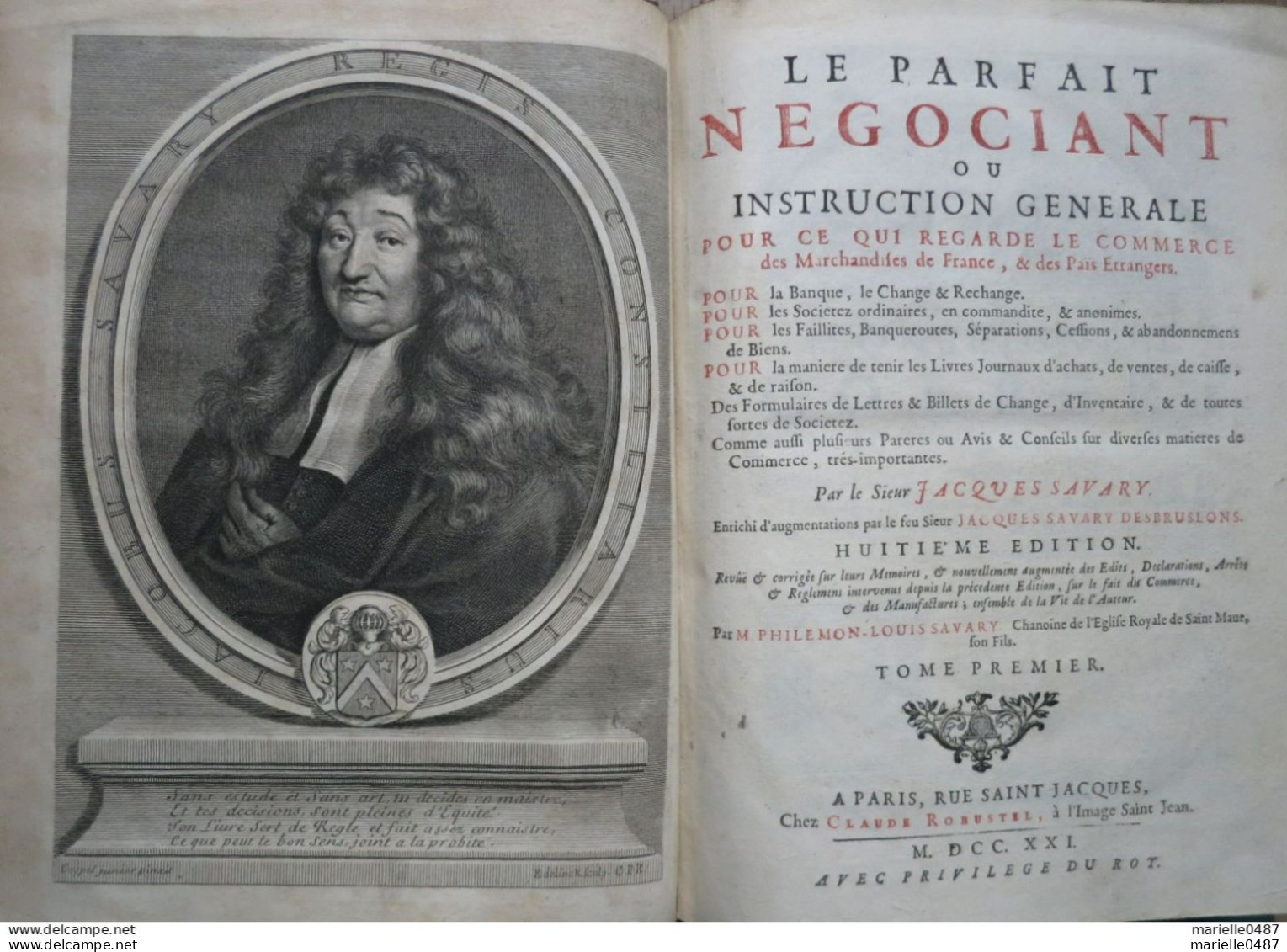 Jacques SAVARY - Le Parfait Negociant 1721 - 1701-1800