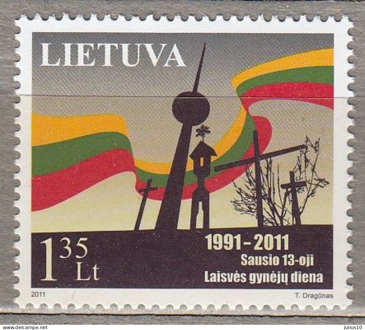 LITHUANIA 2011 Freedom Day MNH(**) Mi 1054 #Lt892 - Lituania