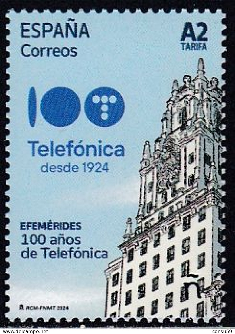 2024-ED. 5740- Efemérides. 100 Años De Telefónica- NUEVO - Unused Stamps