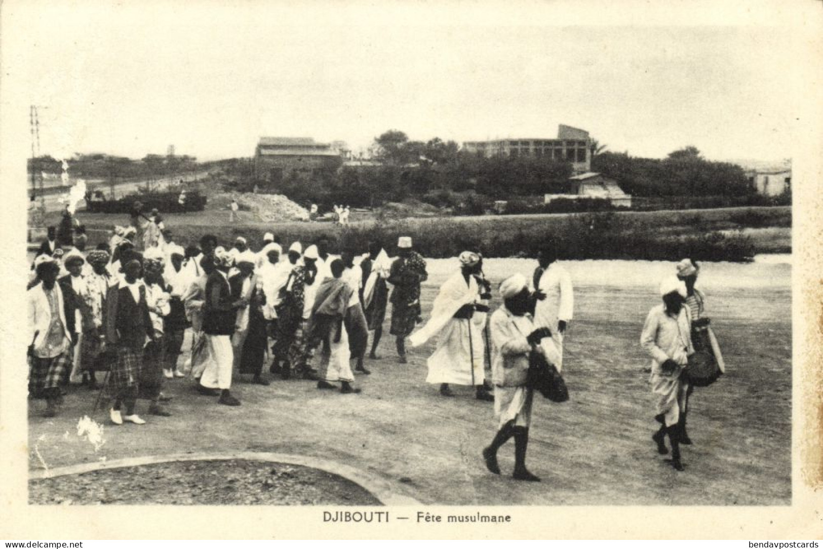 Djibouti, DJIBOUTI, Fête Musulmane, Muslim Festival, Islam (1930s) Postcard - Dschibuti