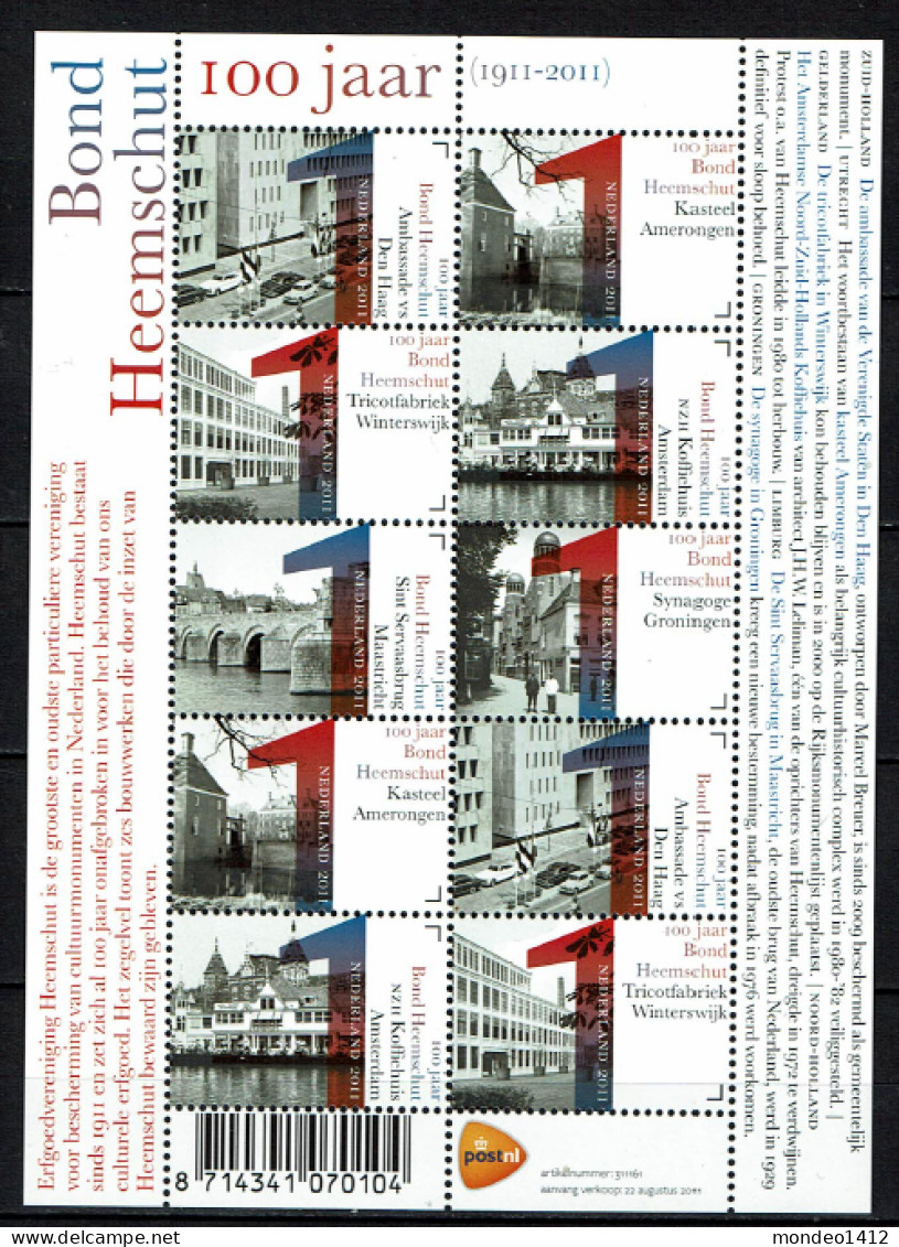 Nederland 2011 - NVPH 2850/55 - Blok Block - Bond Heemschut - MNH - Ungebraucht