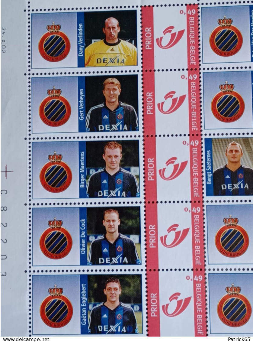 Belgie 2001/2004 Duostamps Footbal Club Brugge - Compleet Vel MNH - Postfris - 2001-2010