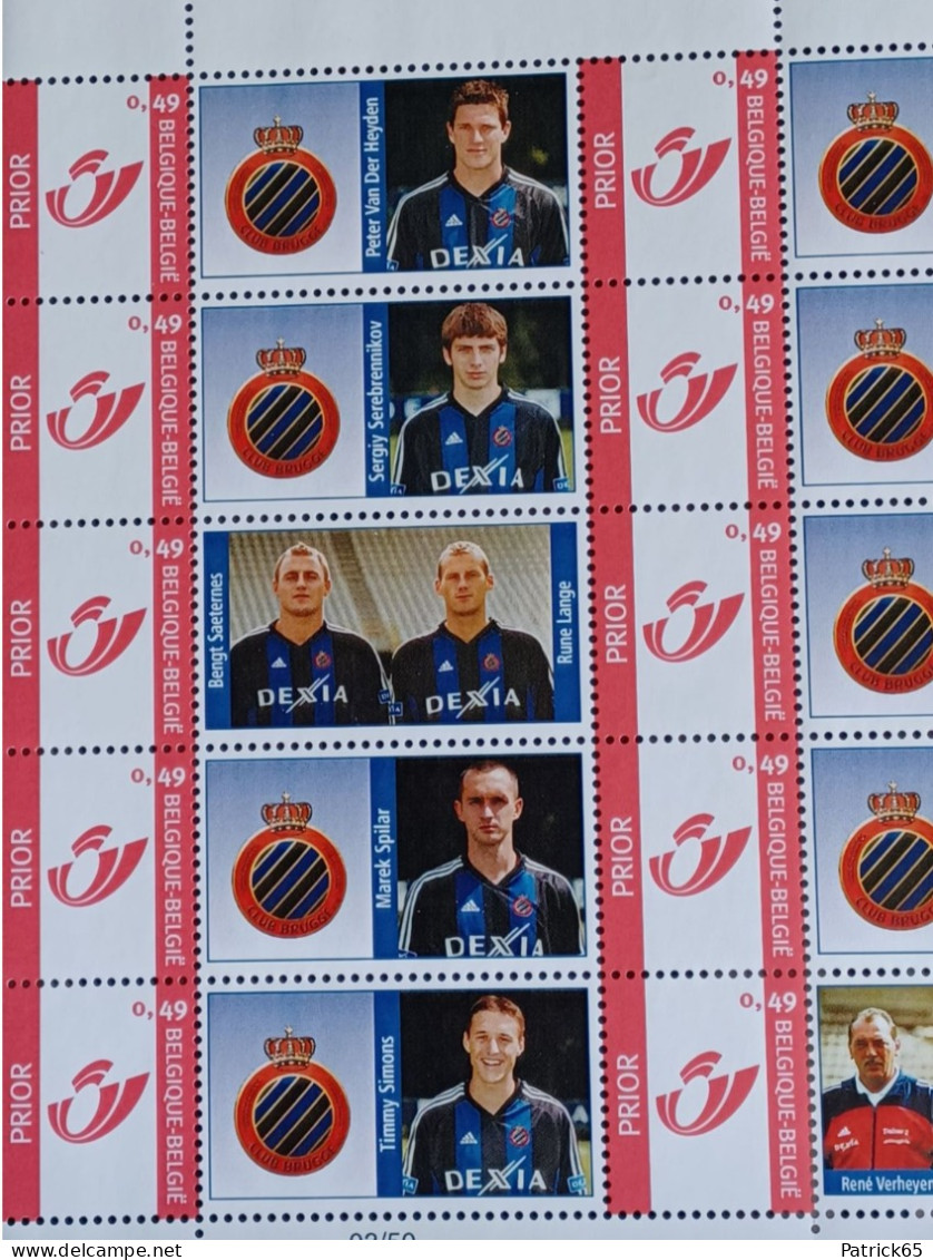 Belgie 2001/2004 Duostamps Footbal Club Brugge - Compleet Vel MNH - Postfris - 2001-2010