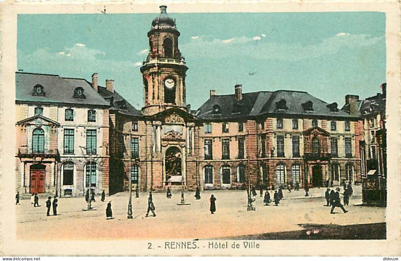 35 - Rennes - L'Hotel De Ville - Animée - Colorisée - Oblitération Ronde De 1934 - CPA - Voir Scans Recto-Verso - Rennes