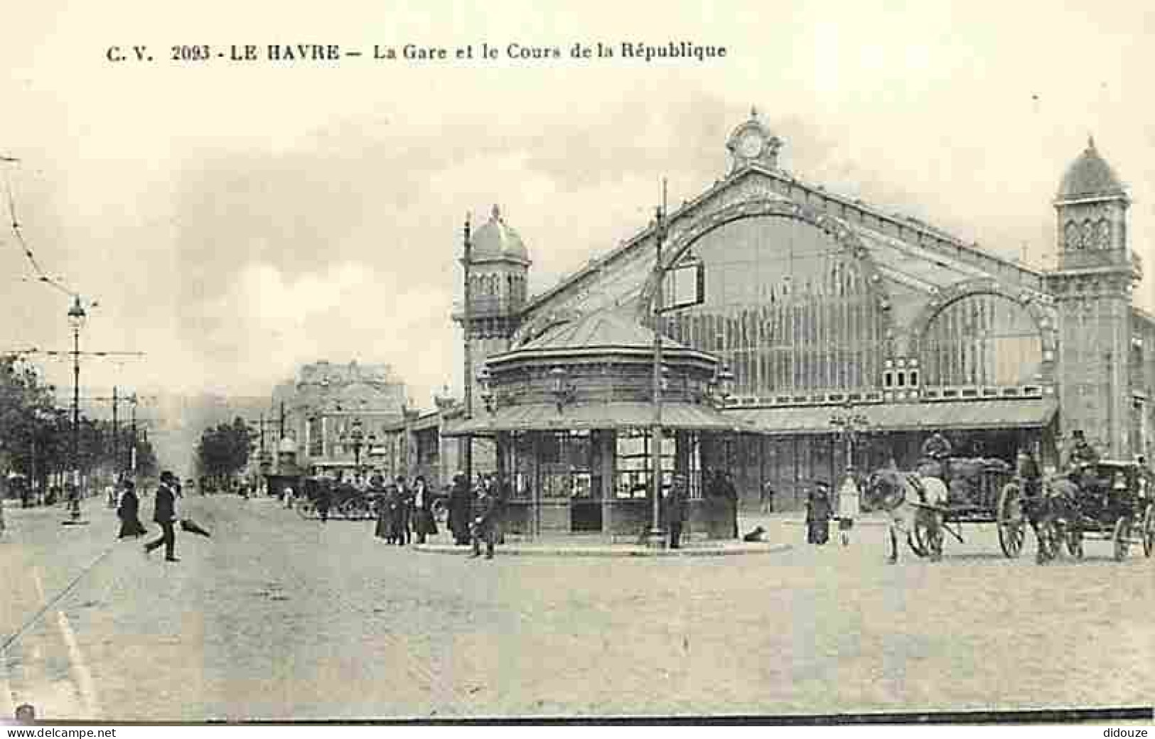 76 - Le Havre - La Gare Et Le Cours De La République - Animée - CPA - Voir Scans Recto-Verso - Gare