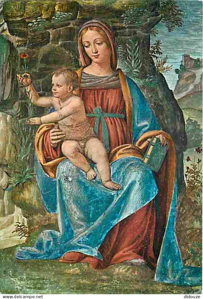 Art - Peinture Religieuse - Certosa Di Pavia - Madone Avec L'enfant Jésus De Luini - CPM - Voir Scans Recto-Verso - Quadri, Vetrate E Statue