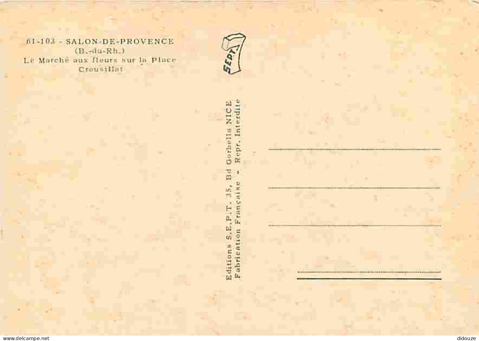 13 - Salon De Provence - Le Marché Aux Fleurs Sur La Place Crousillat - Carte Neuve - CPM - Voir Scans Recto-Verso - Salon De Provence