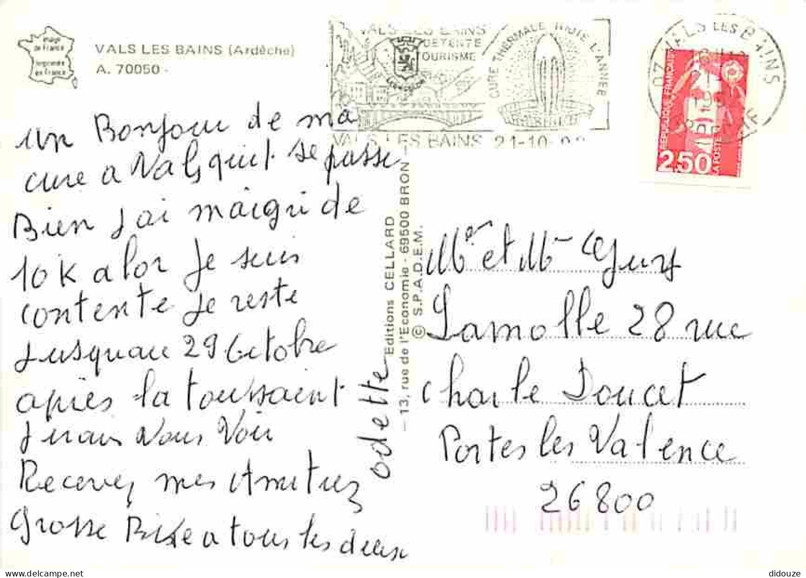 07 - Vals Les Bains - Multivues - Carte Géographique - Blasons - Piscine - Flamme Postale - CPM - Voir Scans Recto-Verso - Vals Les Bains