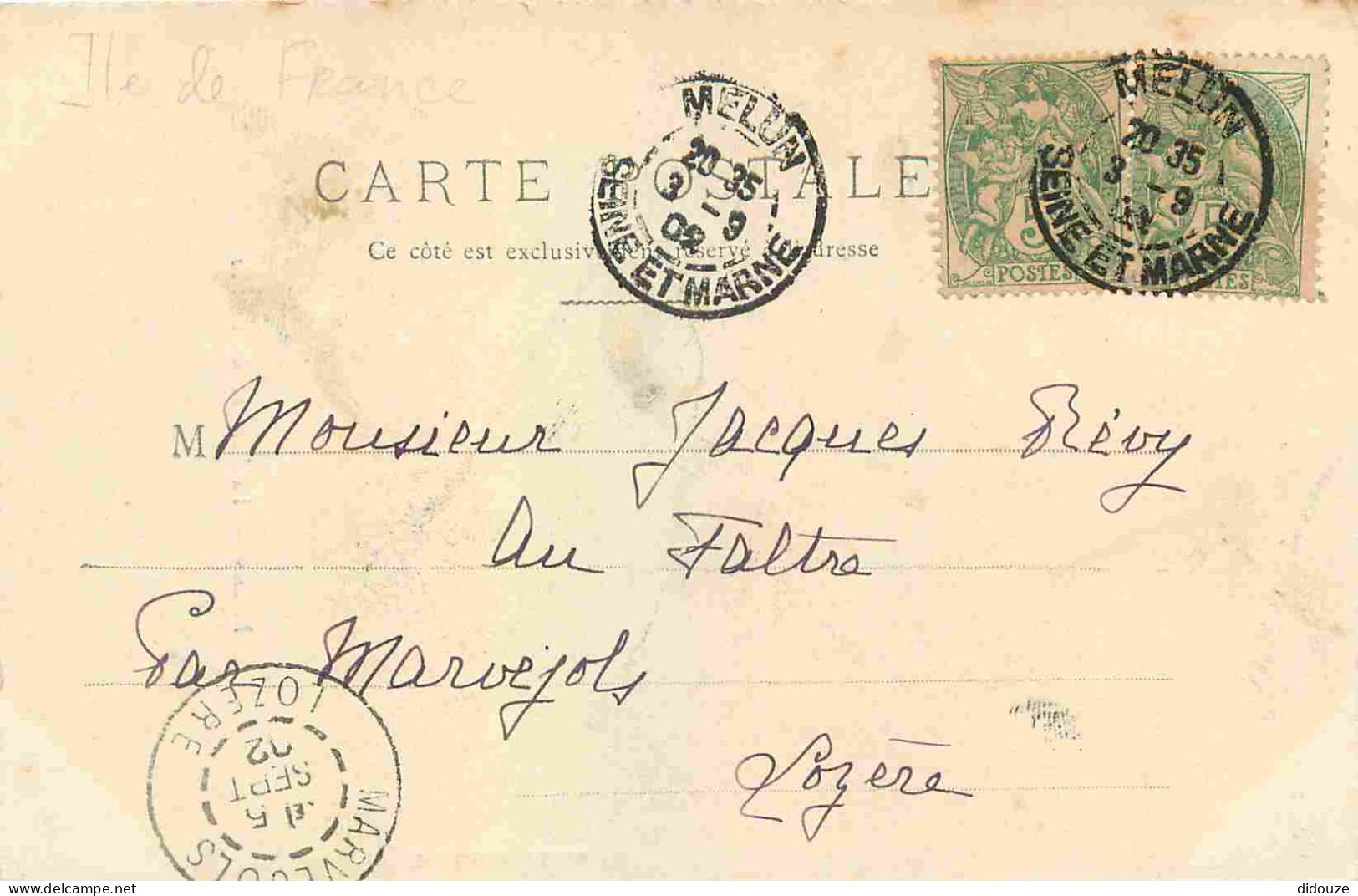 77 - Melun - La Banque De France - Précurseur - CPA - Oblitération Ronde De 1902 - Voir Scans Recto-Verso - Melun