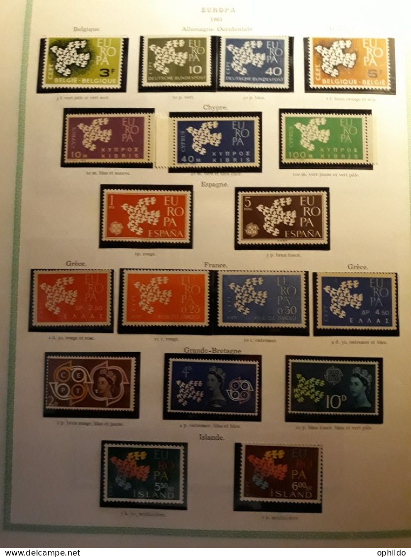 Europa  Collection quasi complète  1956 à 1974   * *   TB  