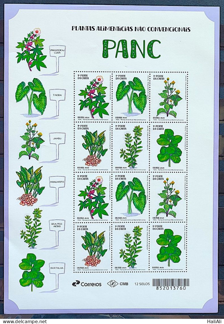 C 4148 Brazil Stamp Food Plants PANC Gastronomy 2024 Sheet - Ongebruikt