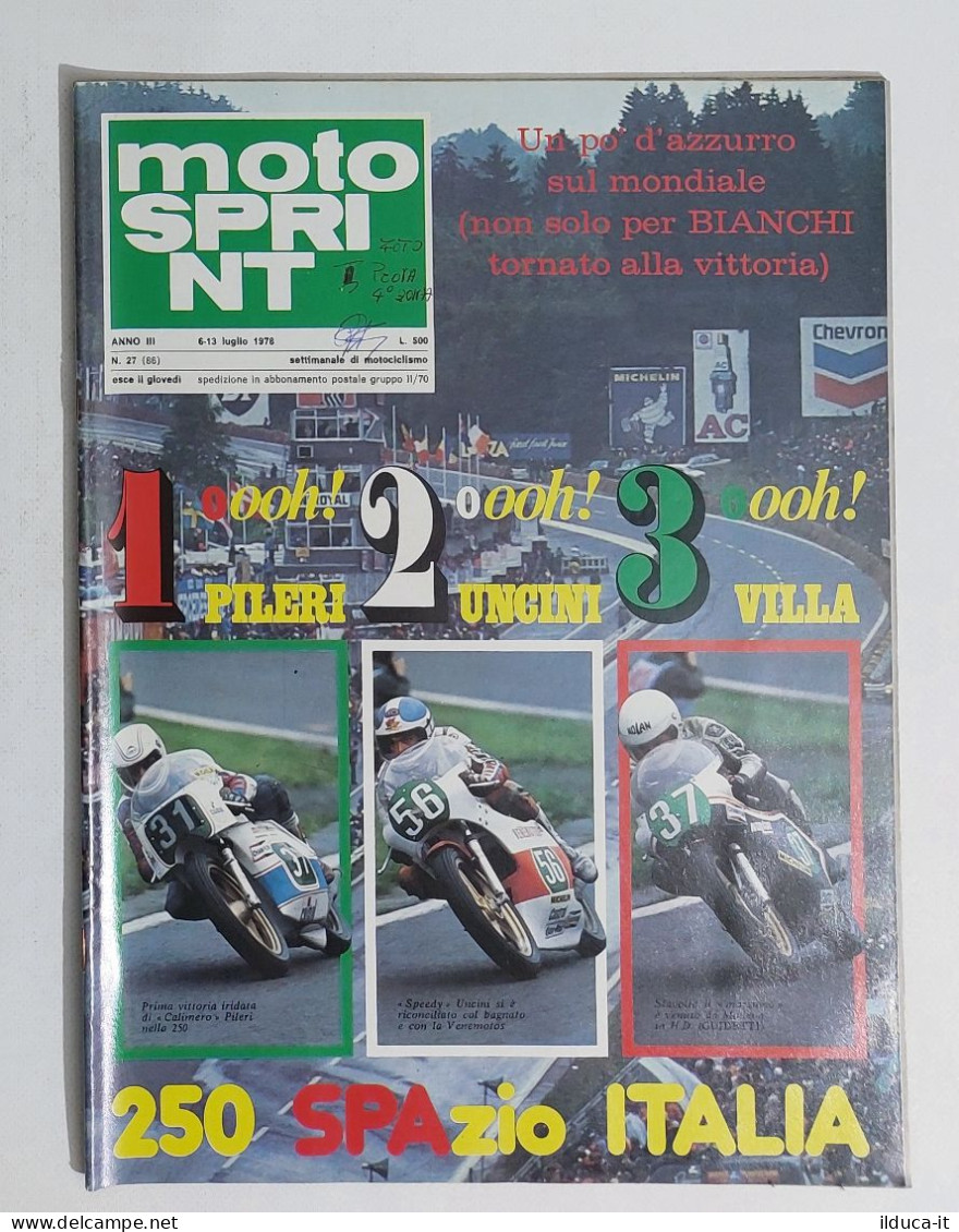 53984 Motosprint 1978 A. III N. 27 - Barry Sheene / Corsa Pergusa - Motoren