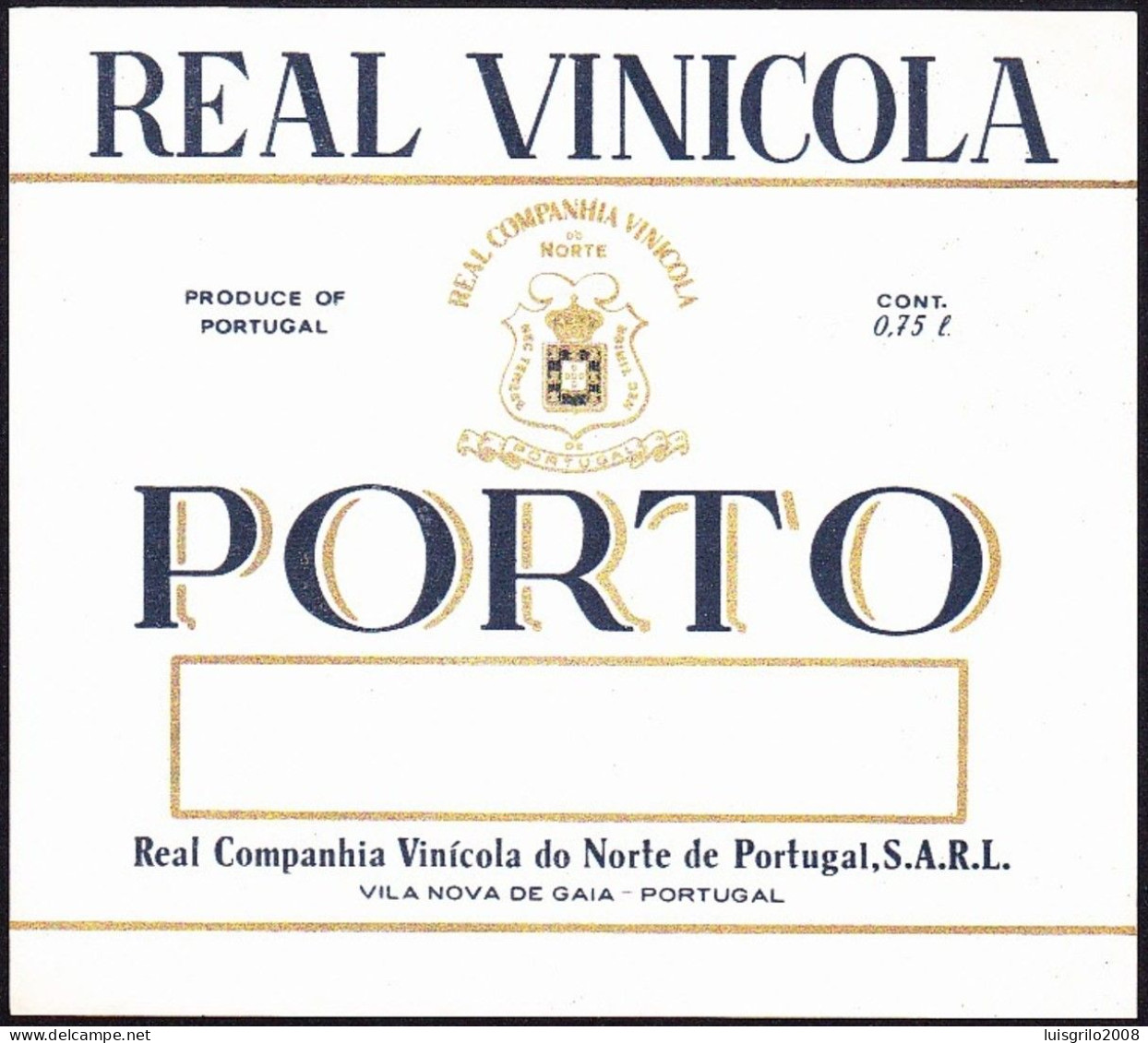 Port Wine Label, Portugal - REAL VINICOLA PORTO -|-  Real Companhia Vinícola Do Norte, Vila Nova De Gaia - Andere & Zonder Classificatie