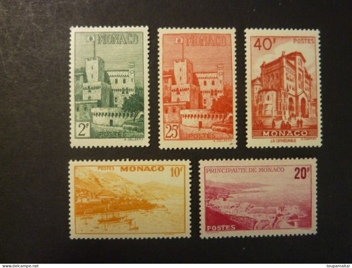 MONACO, Années 1946 à 1954, YT N° 277-311A-312-313B-397 Neufs MH - Unused Stamps