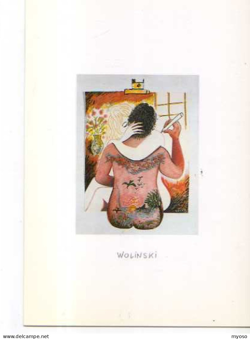 WOLINSKI Editions Galerie Delamare Aquarupella,couple Amoureux,dos D'homme Tatoué - Wolinski