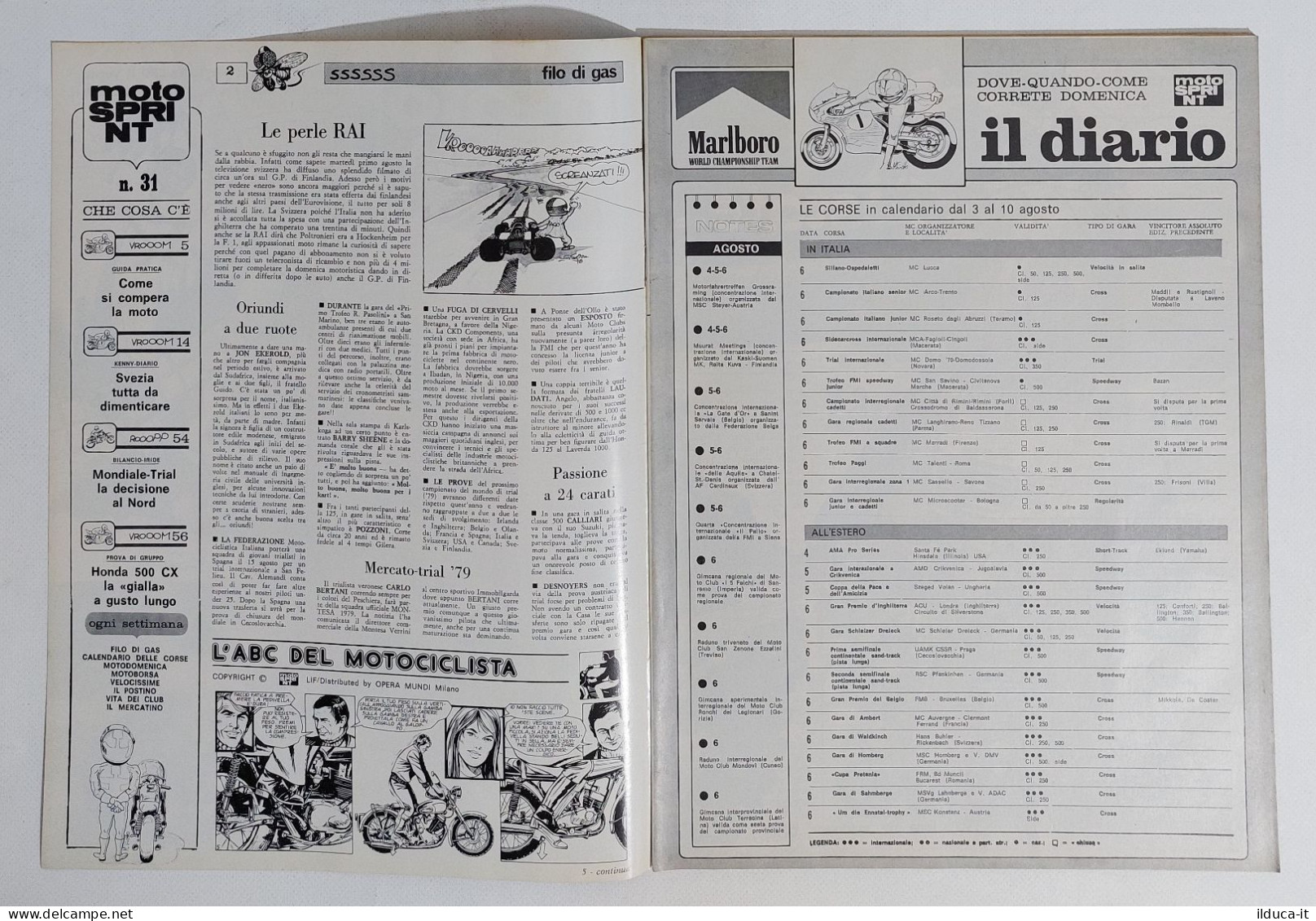 53994 Motosprint 1978 A. III N. 31 - Honda 500 CX / Mondiale-Trial - Moteurs