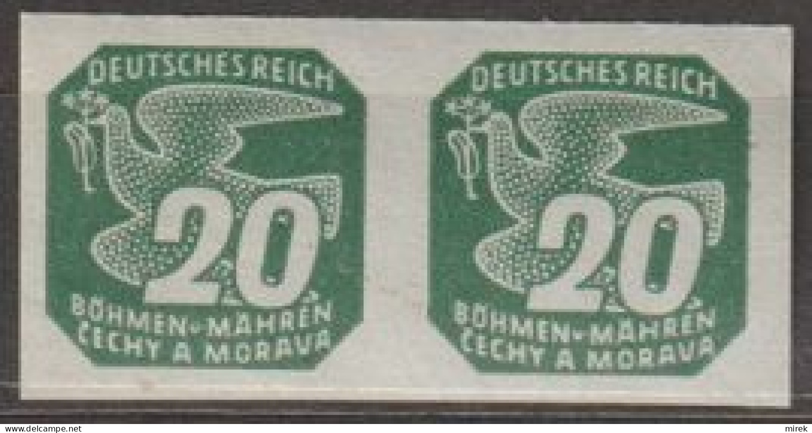 016/ Pof. NV 16, Greyish Green; Pair - Unused Stamps