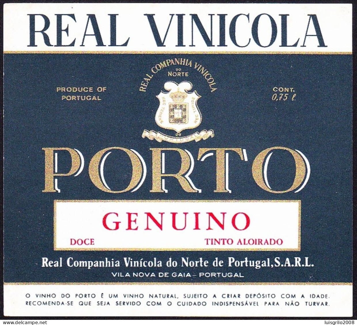 Port Wine Label, Portugal - REAL VINICOLA PORTO Genuino -|-  Real Companhia Vinícola Do Norte, Vila Nova De Gaia - Andere & Zonder Classificatie
