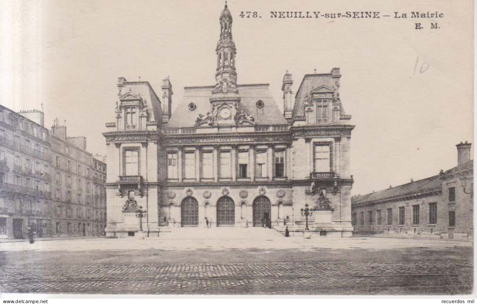 Neuilly Sur Seine La Mairie Carte Postale Animee   1910 - Neuilly Sur Seine