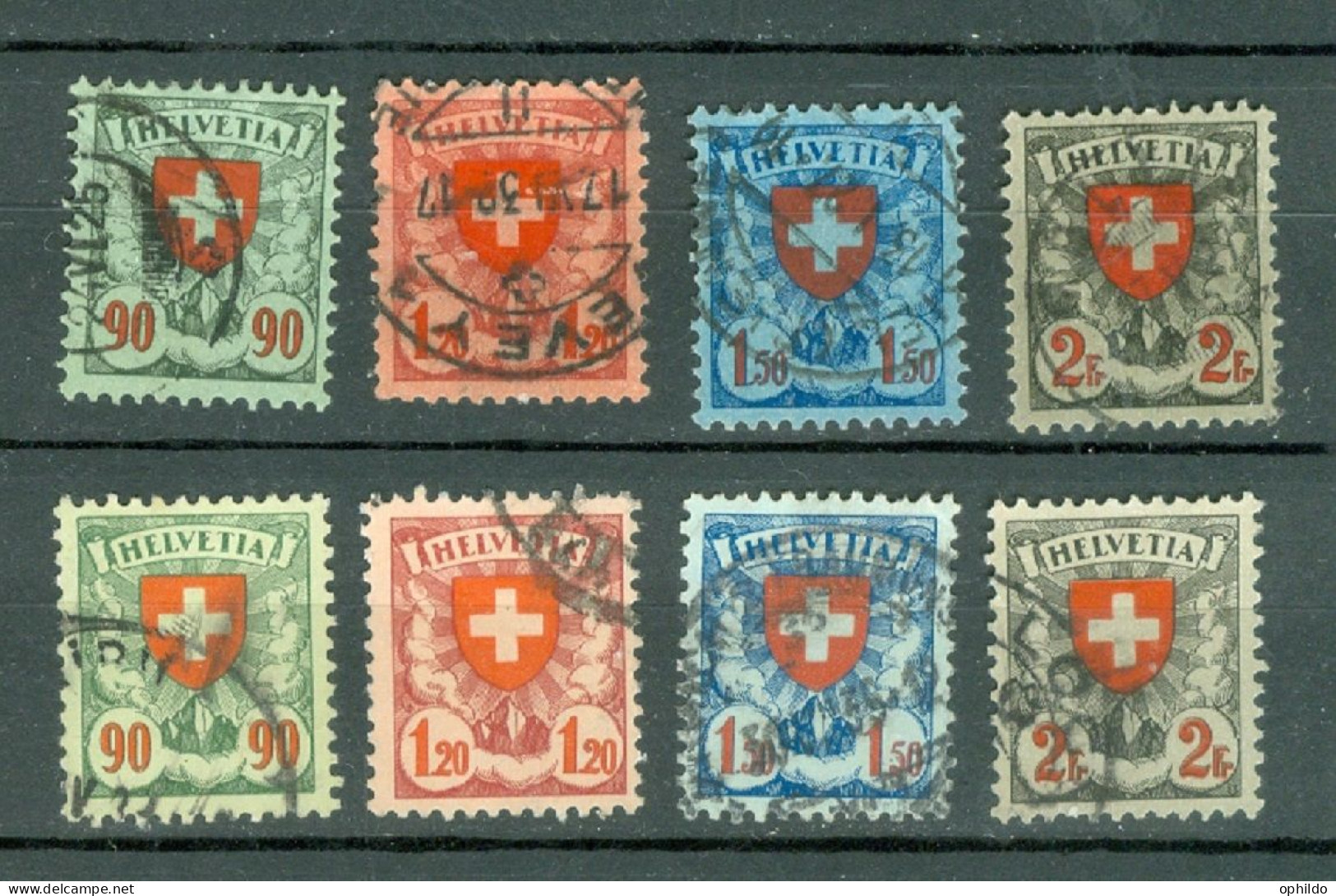 Suisse  Zum  163/166  Et 163z/166z   Ob TB  - Used Stamps