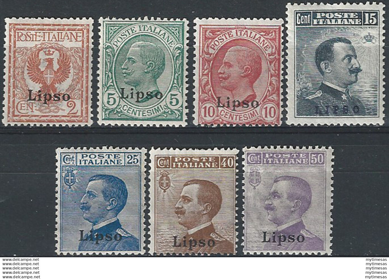 1912 Egeo Lipso Ordinaria 7v. MNH Sassone N. 1/7 - Otros & Sin Clasificación