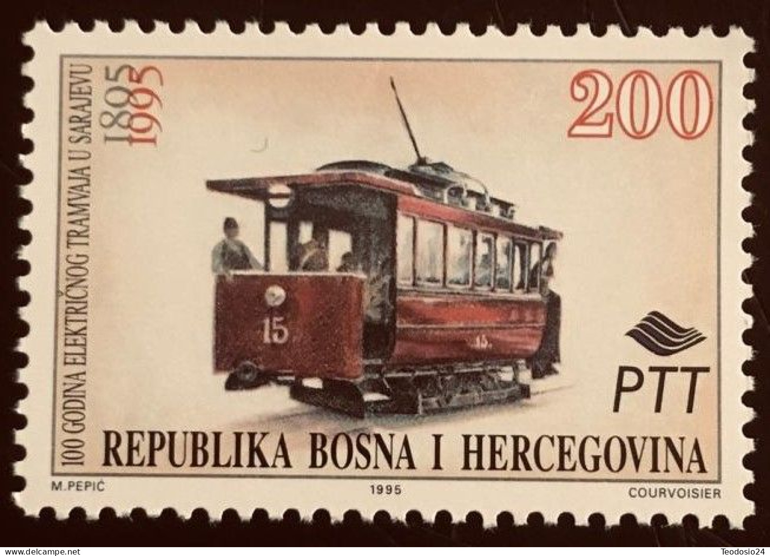 BOSNIA HERZEGOVINA  1995 Yvert 165 **  Centenary Of The Electric Tram - Bosnien-Herzegowina