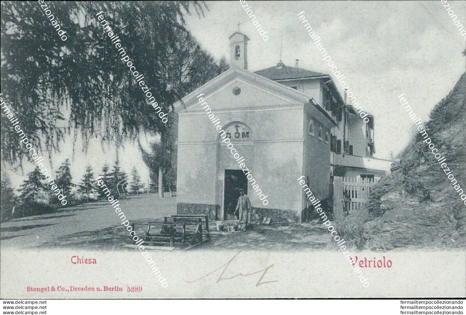 Bc162 Cartolina Vetriolo Vetriolo Chiesa Trento Chiesa Timbro Militare Ospedale - Trento