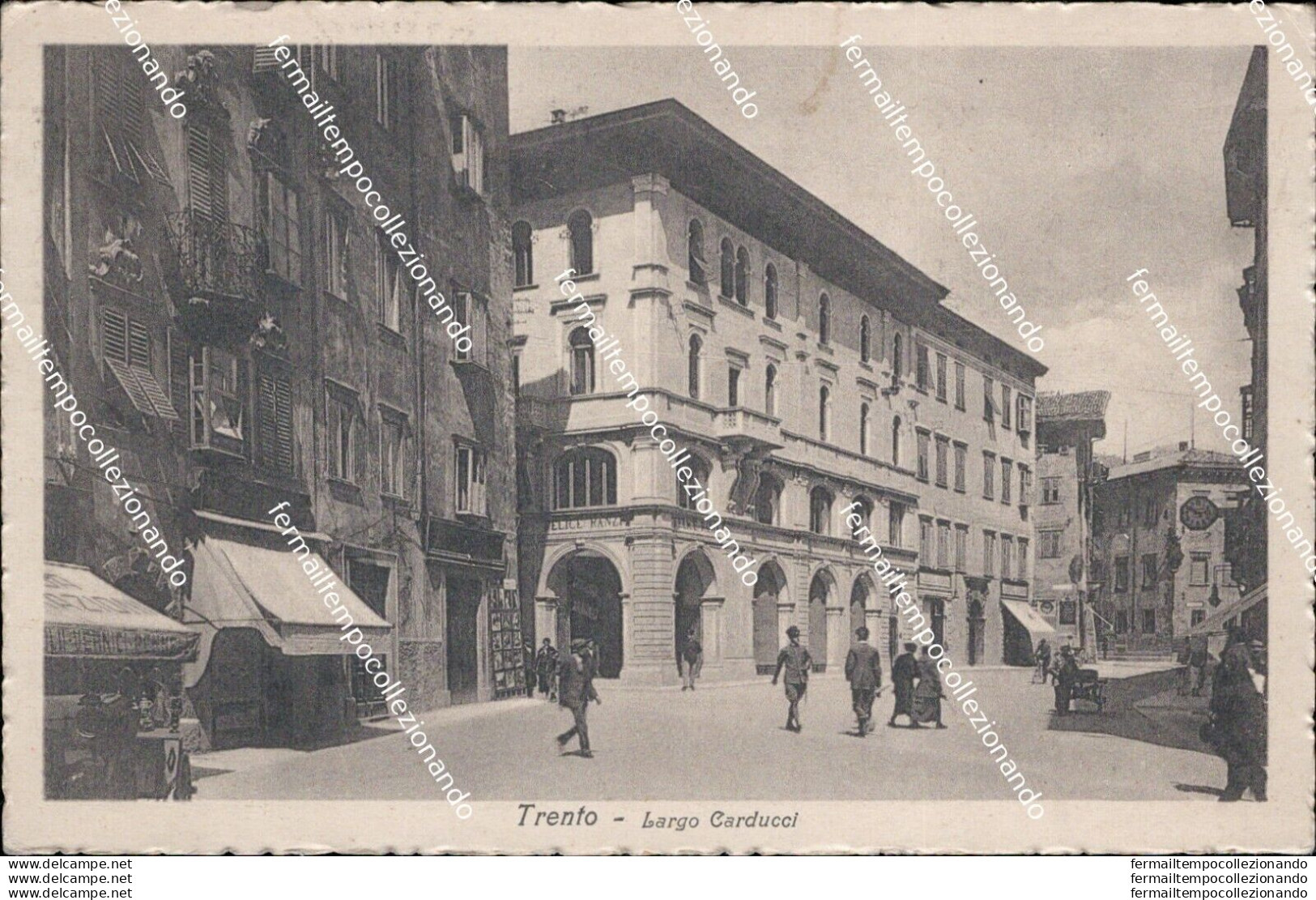 Ae540 Cartolina Trento Citta' Largo Carducci 1927 - Trento