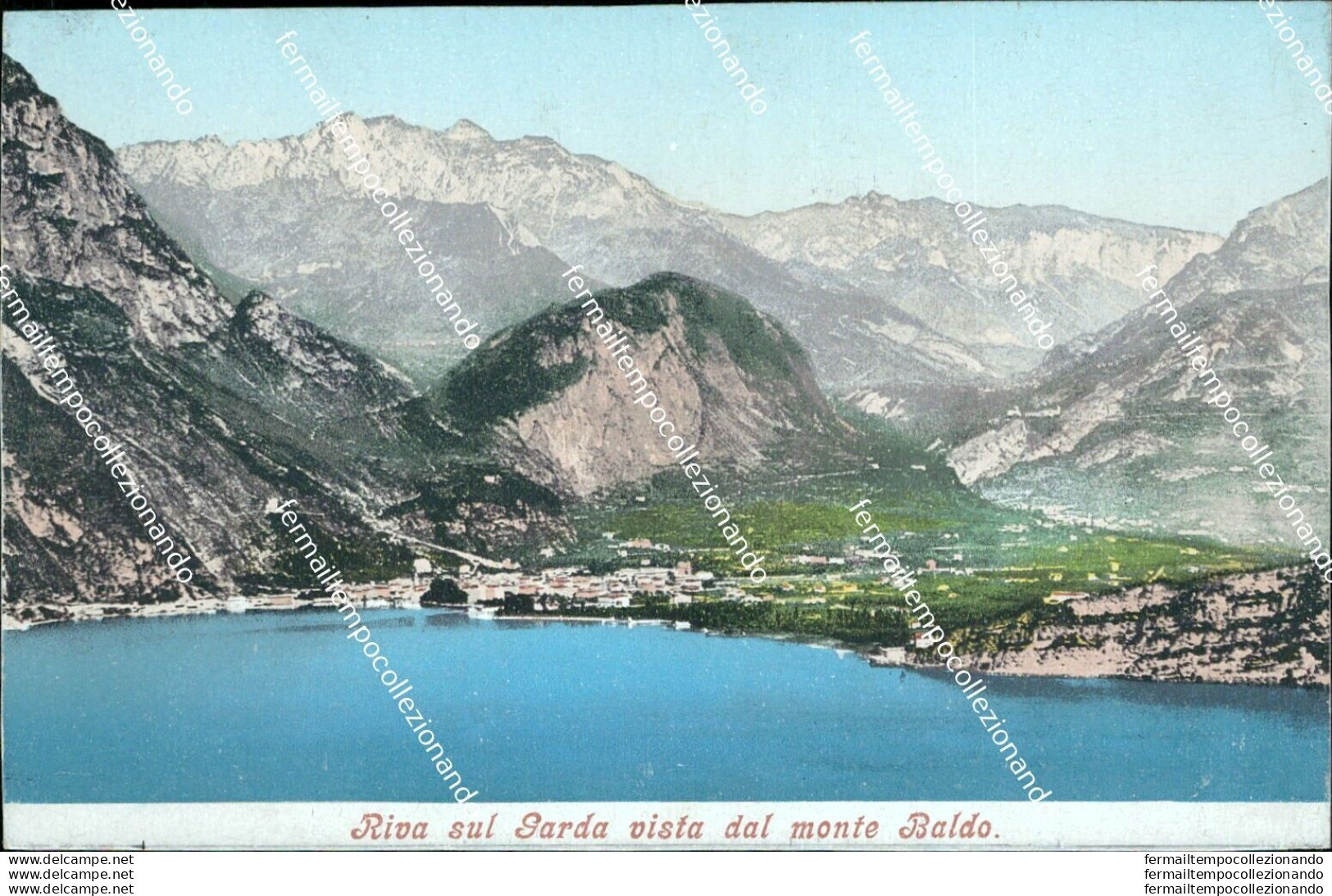 Bm180 Cartolina Riva Sul Garda Visto Dal Monte Baldo Trento - Trento