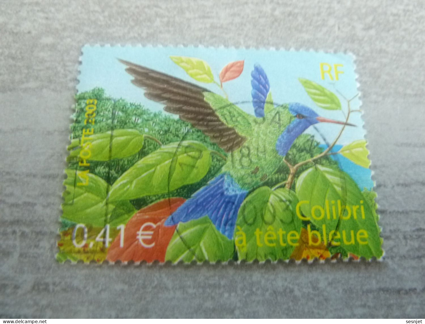 Colibri à Tête Bleue - Oiseau D'Outre-Mer - 0.41 € - Yt 3548 - Multicolore - Oblitéré - Année 2003 - - Colibrì