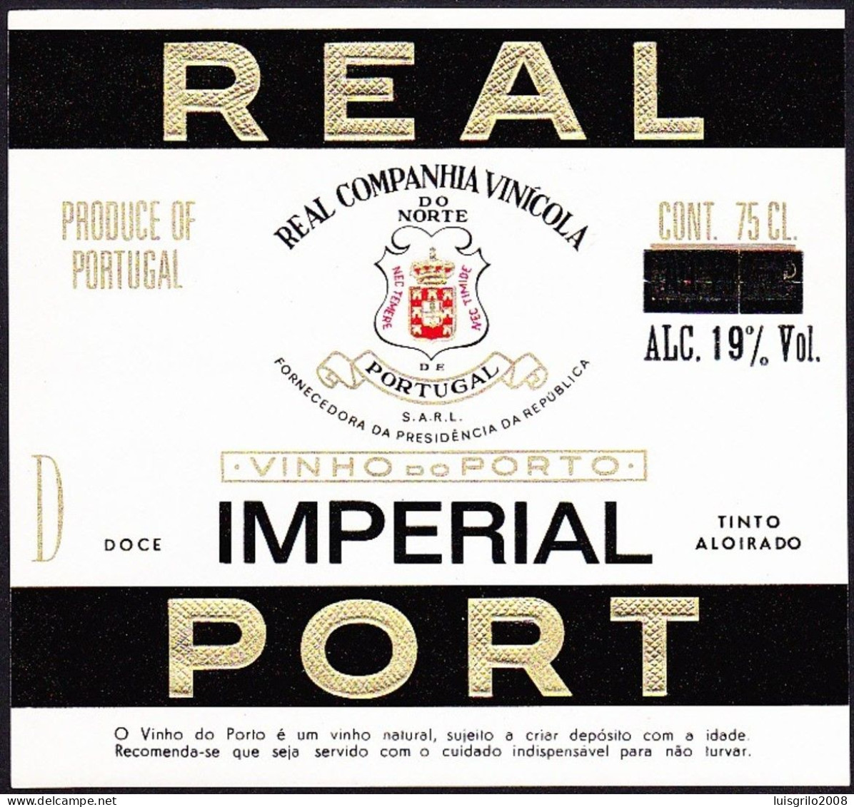 Port Wine Label, Portugal - REAL IMPERIAL PORT -|-  Real Companhia Vinícola Do Norte, Vila Nova De Gaia - Andere & Zonder Classificatie