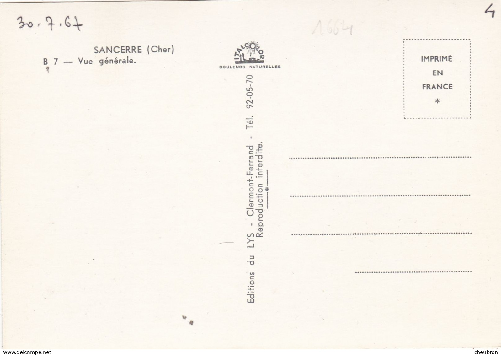 18. SANCERRE. CPSM. VUE GENERALE. ET LE VILLAGE DE CHAVIGNOL. ANNEE 1966 + TEXTE - Sancerre