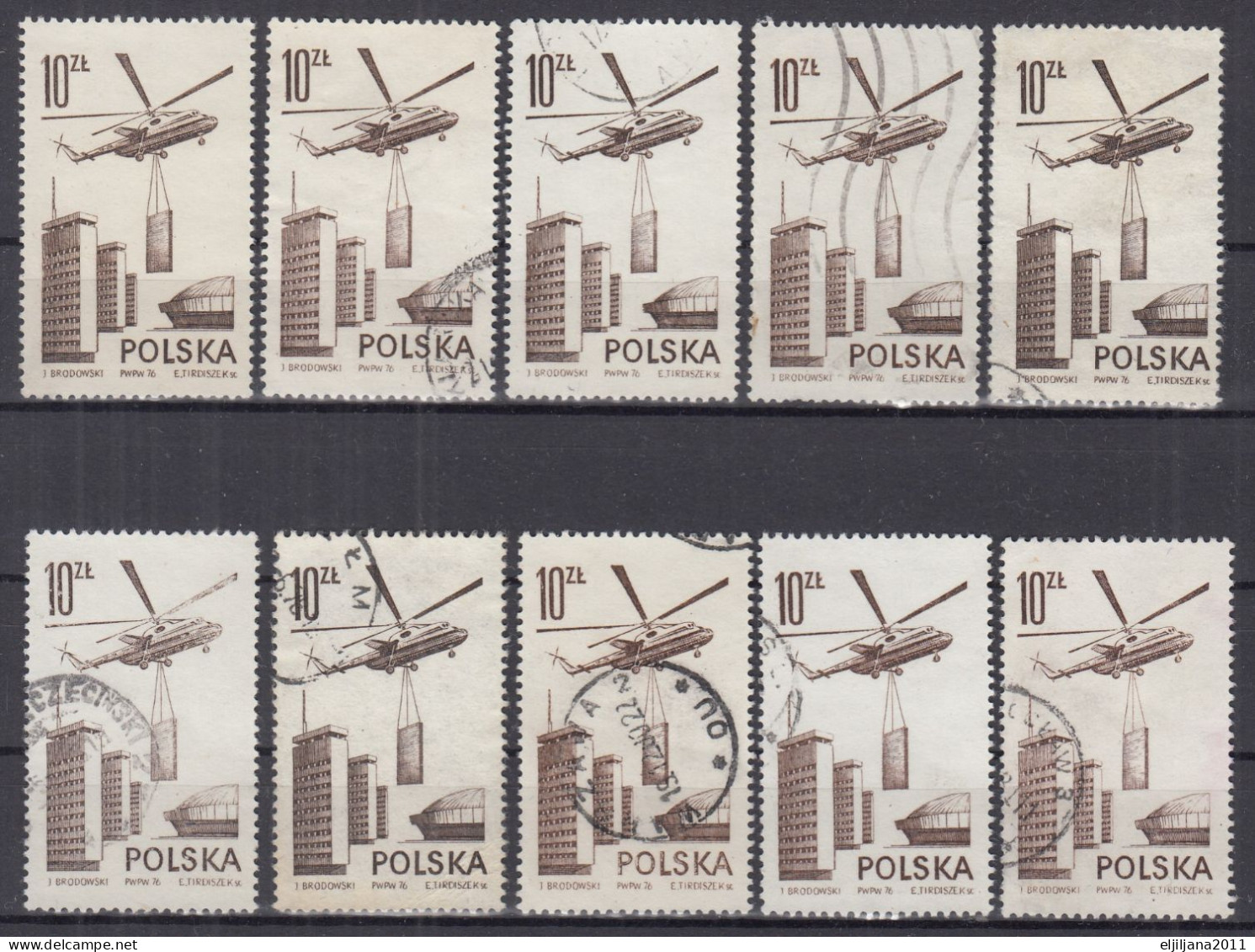 ⁕ Poland / Polska 1976/77 ⁕ Airmail Mi.2437, 2438, 2484 ⁕ 29v Used - Scan - Gebruikt