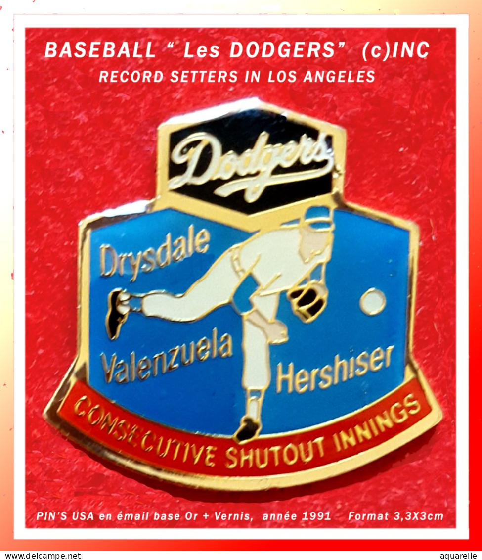 SUPER PIN'S BASEBALL "LES DODGERS RECORD SETTERS IN LOS ANGELES Format 3,33cm En émail Vernissé Base Or - Baseball