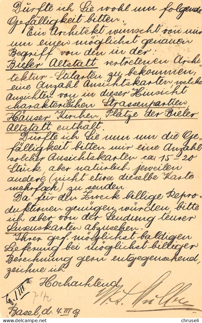 Basel Buchhandlung W.A.Müller  Firmen Gewerbestempel Besonderheiten - Enteros Postales