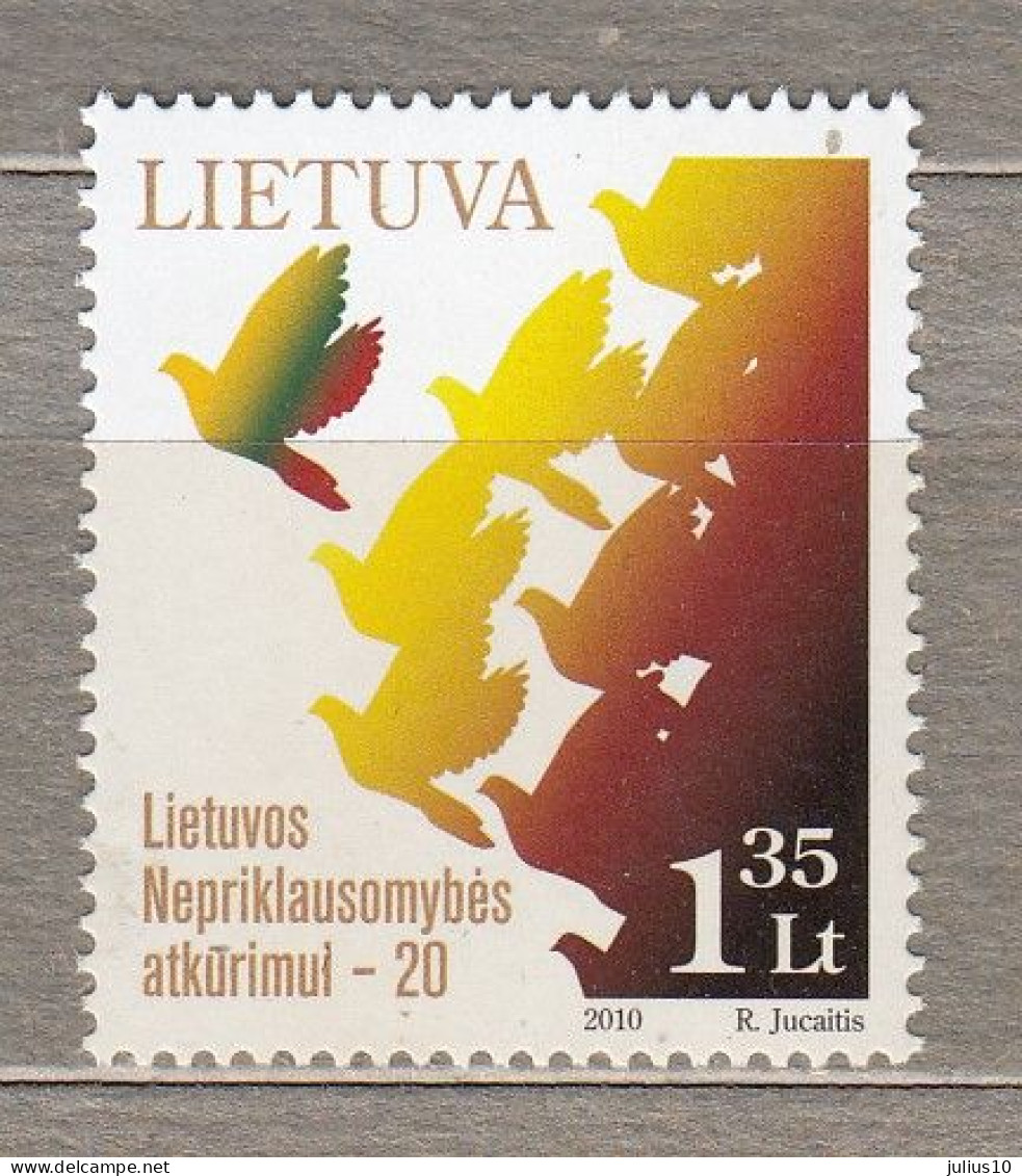LITHUANIA 2010 Independence 20th Anniversary MNH(**) Mi 1034 #Lt907 - Lithuania