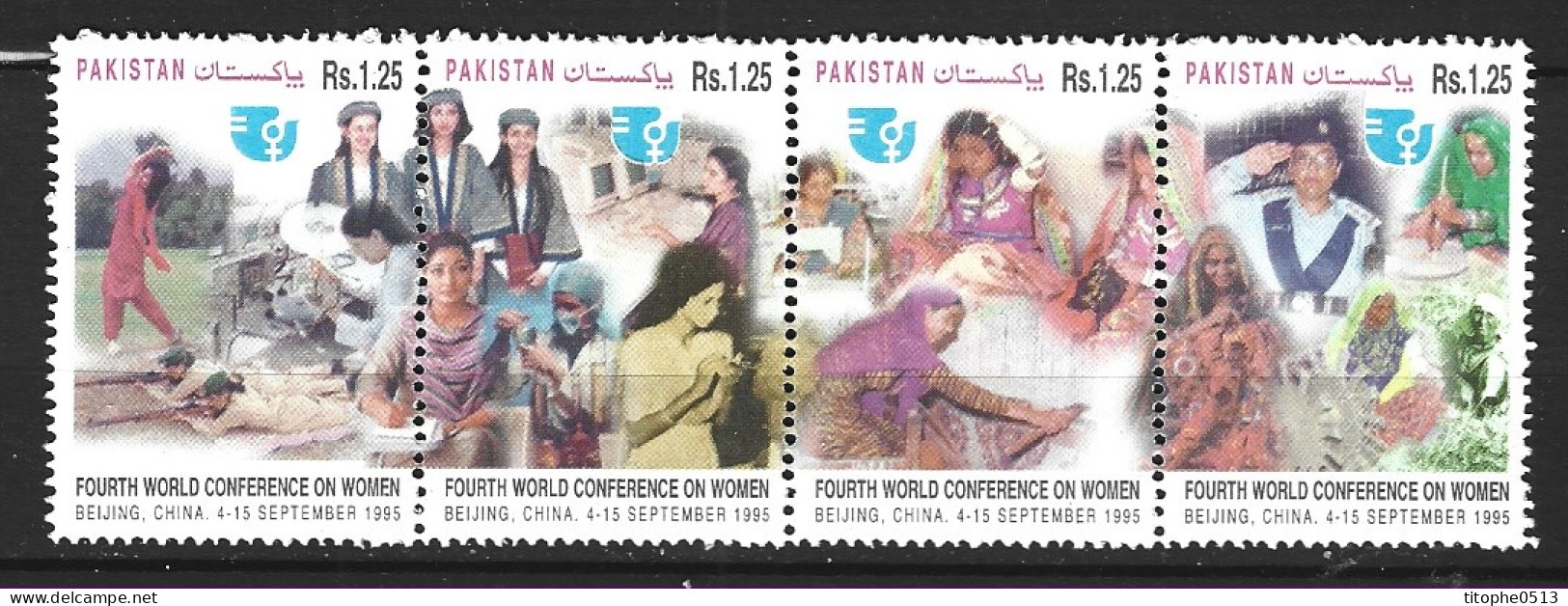 PAKISTAN. N°908-11 De 1995. Conférence Mondiale Sur Les Femmes. - Pakistán