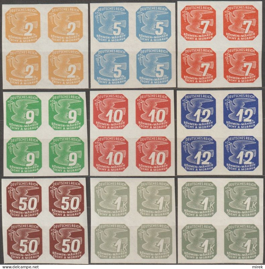 022/ Pof. NV 10-15,17-18, 4-blocks - Unused Stamps