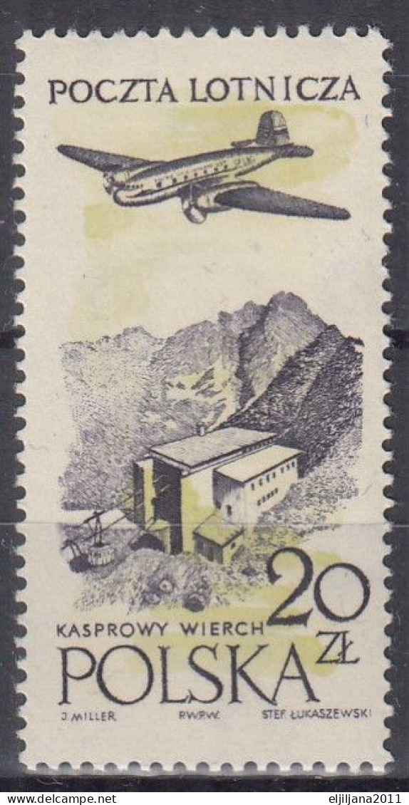 ⁕ Poland / Polska 1957/58 ⁕ Airmail Mi.1080/82, 1036/38 ⁕ 30v Used - Scan ( 1v MNH ) - Used Stamps