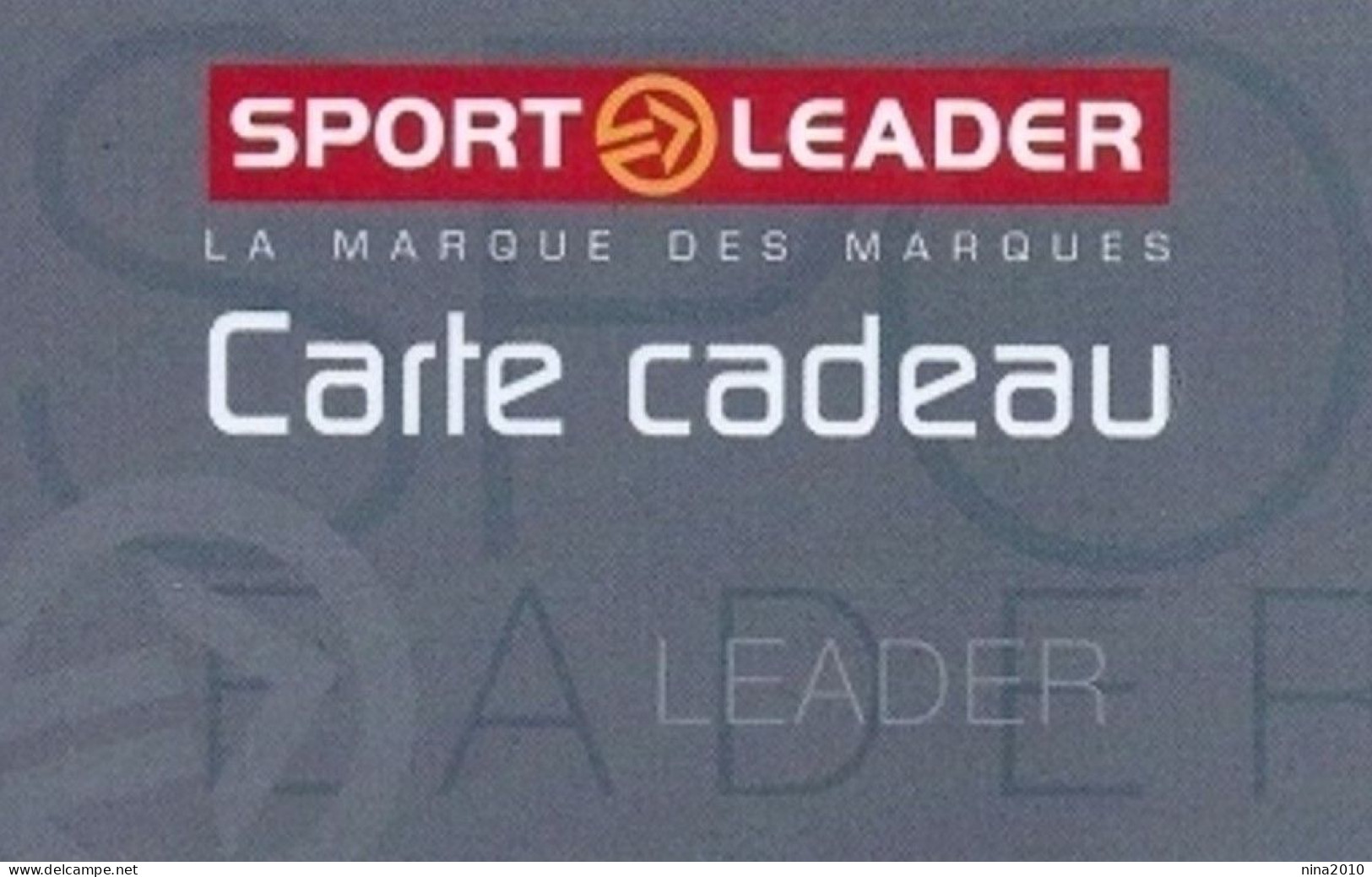 Carte Cadeau - Sport Leader  - VOIR DESCRIPTION Avant Enchères -  GIFT CARD /GESCHENKKARTE - Gift Cards
