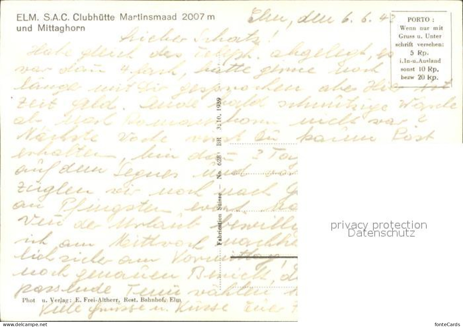 11631799 Elm GL SAC Clubhuette Martinsmaad Und Mittaghorn Schutzhuette Glarner A - Sonstige & Ohne Zuordnung