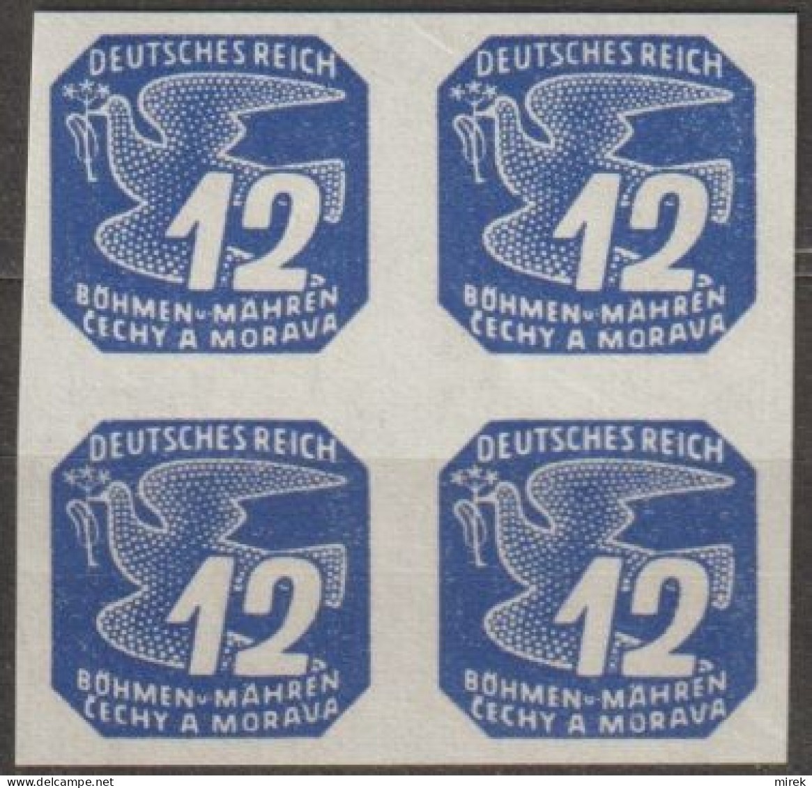023/ Pof. NV 15, Dark Greyish Blue, 4-block - Unused Stamps