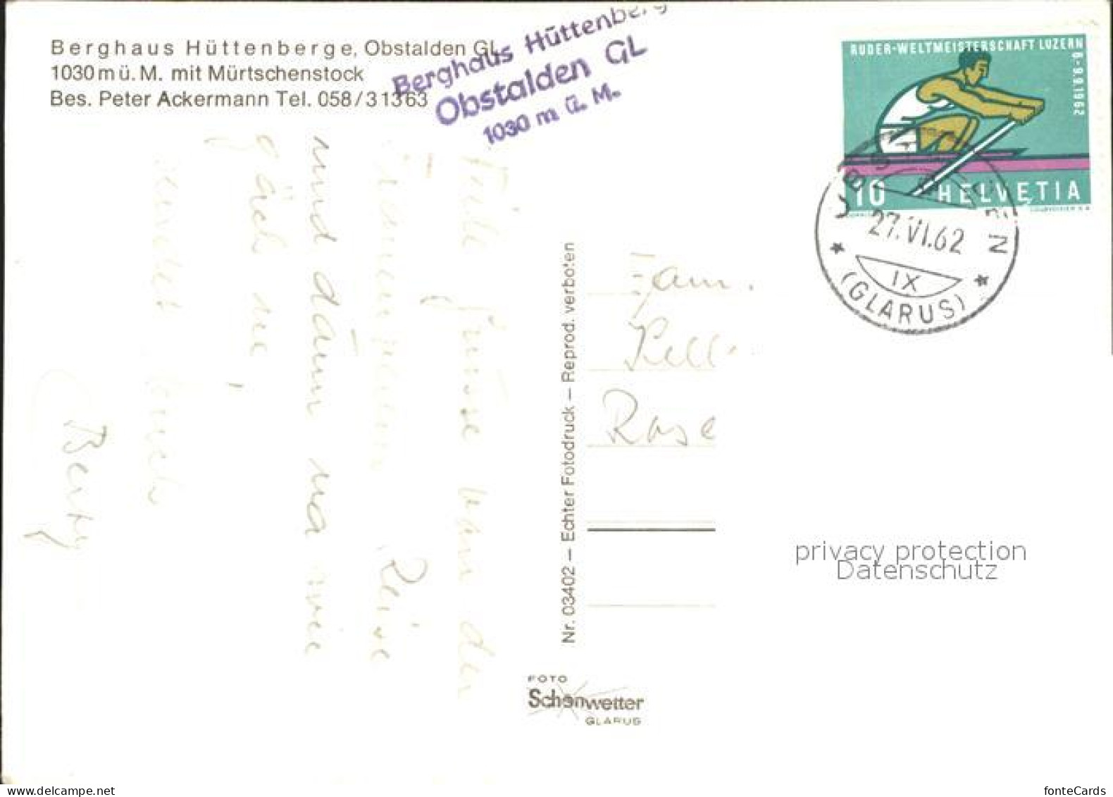 11631785 Obstalden Berghaus Huettenberge Terrasse Muertschenstock Obstalden - Sonstige & Ohne Zuordnung