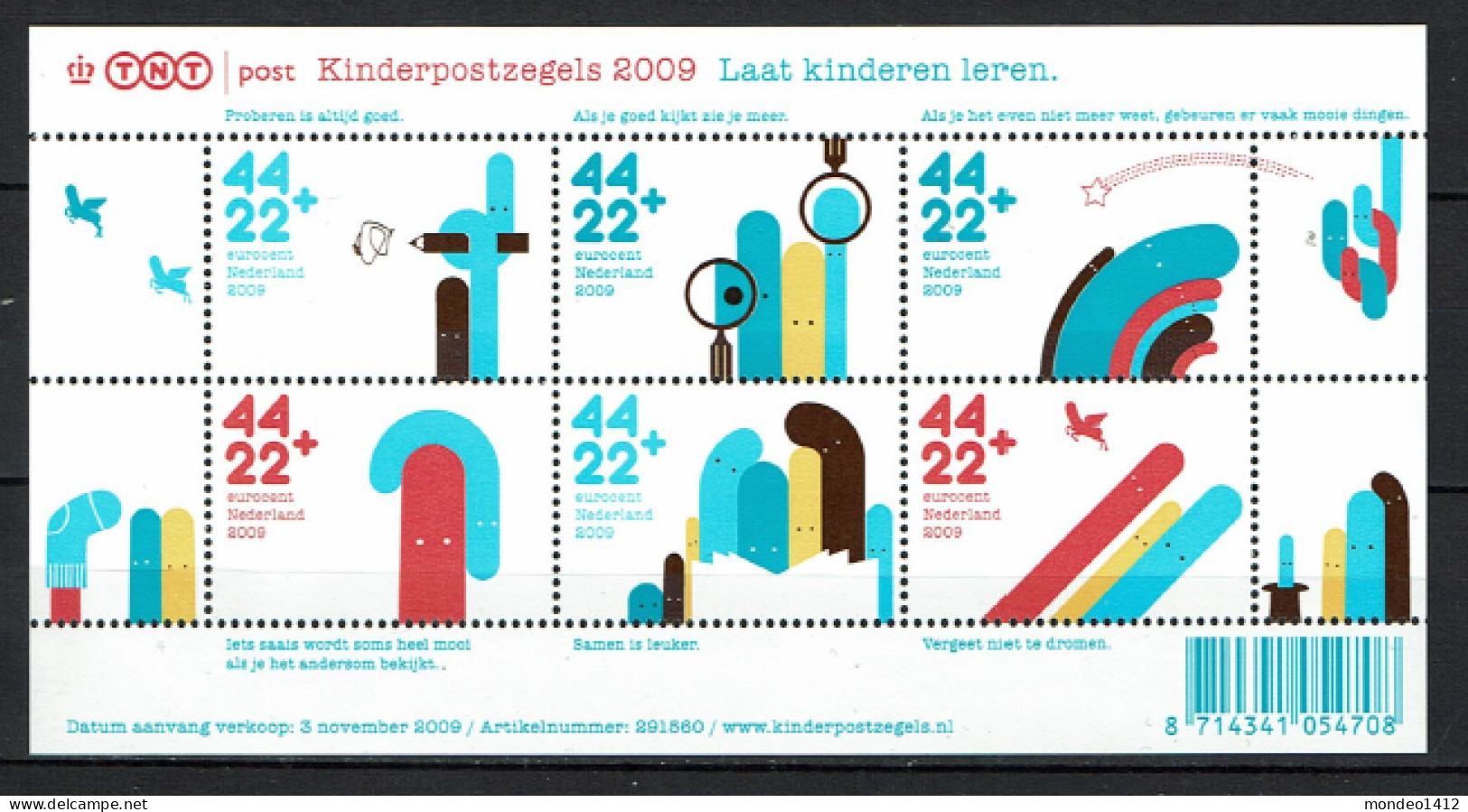 Nederland 2009 - NVPH 2683 - Blok Block - Kinderpostzegels, Children Stamps - MNH - Ungebraucht