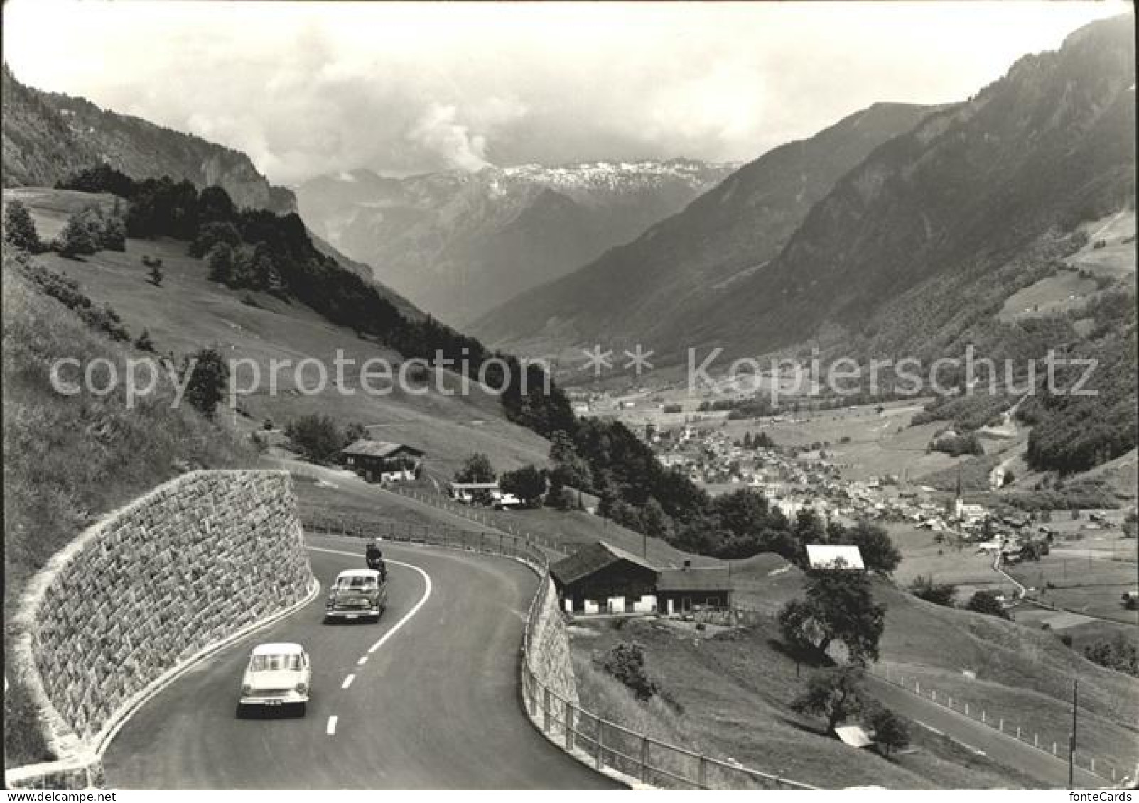 11631769 Linthal Glarus Ausblick Vom Gasthaus Bergli Gebirgsstrasse Alpenpanoram - Sonstige & Ohne Zuordnung