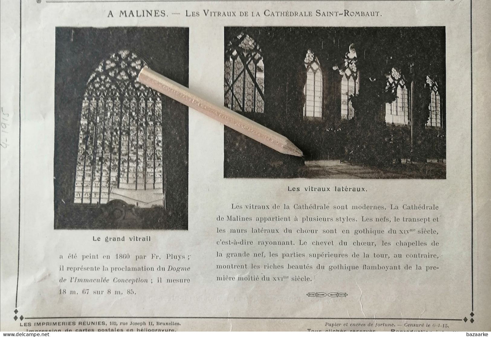 MALINES 1915 /  LES VITRAUX DE LA CATHÉDRALE SAINT-ROMBAUT - Zonder Classificatie