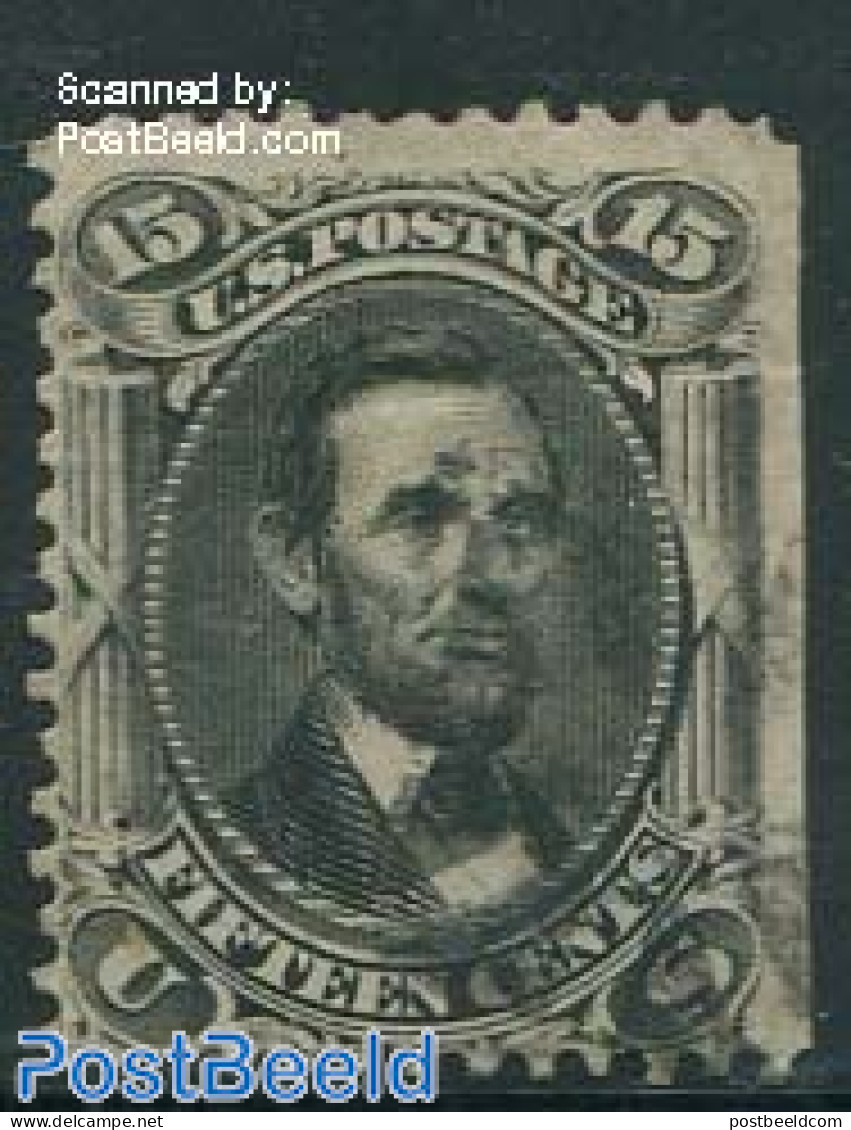 United States Of America 1861 15c Black, Light Horizontal Folding, Used Or CTO - Usados