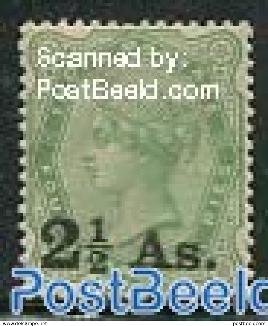 India 1891 2.5As Overprint 1v, Unused (hinged) - Neufs